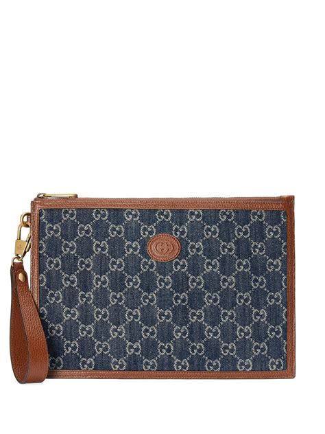 gucci denim pochette|Gucci pouch women.